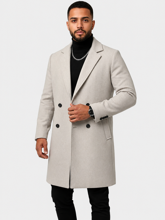 Manteau long croisé pour homme