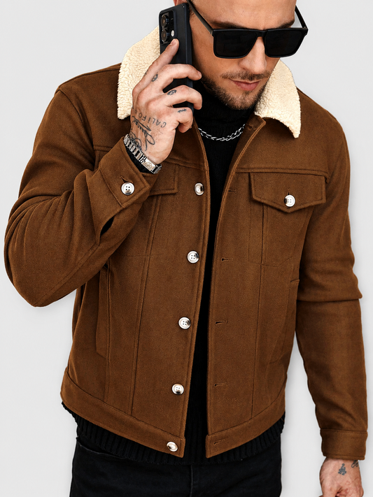 Veste décontractée bicolore pour homme