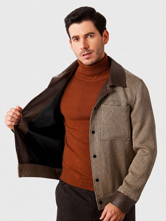 Veste décontractée bicolore pour homme