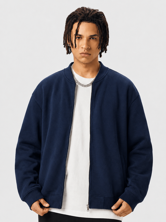 Veste de baseball zippée en polaire marine Apollo