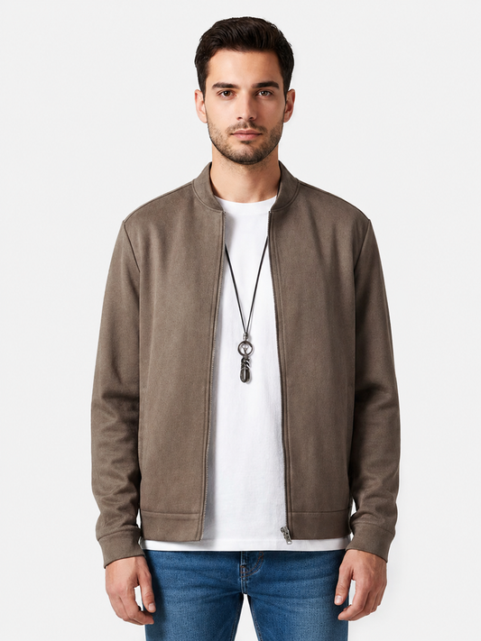 Veste tricotée ajustée à manches longues pour homme