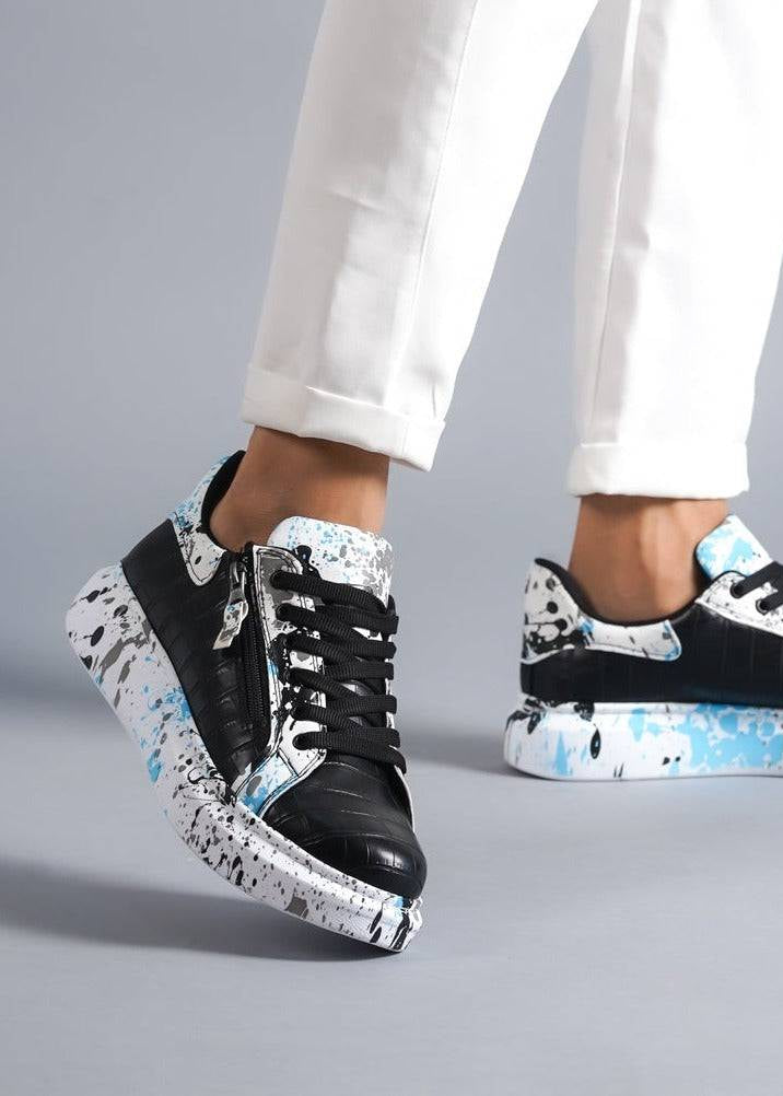 Customized Low Top Sneakers for Men by Apollo Moda | Paolo Azure Serpent