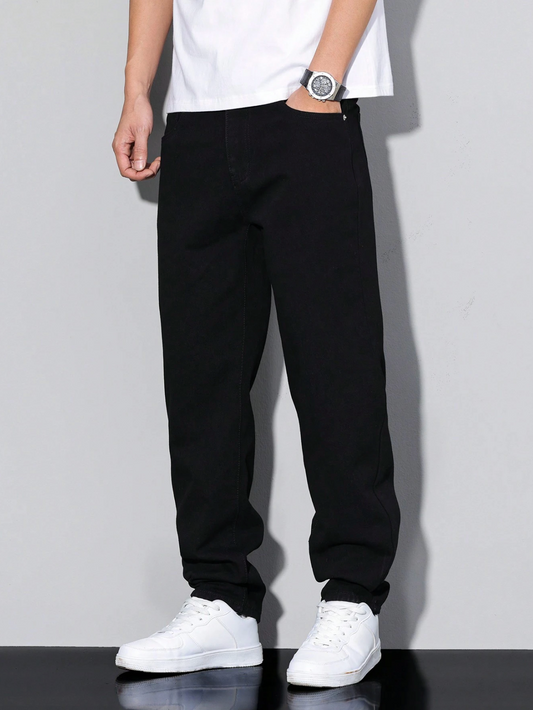 Men's Simple Style Casual Daily Solid Color Jeans
