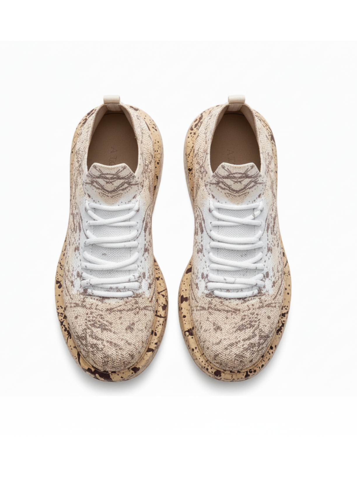 Torino Light Brown Peak knit casual sneaker in light brown by Apollo Moda, view 4