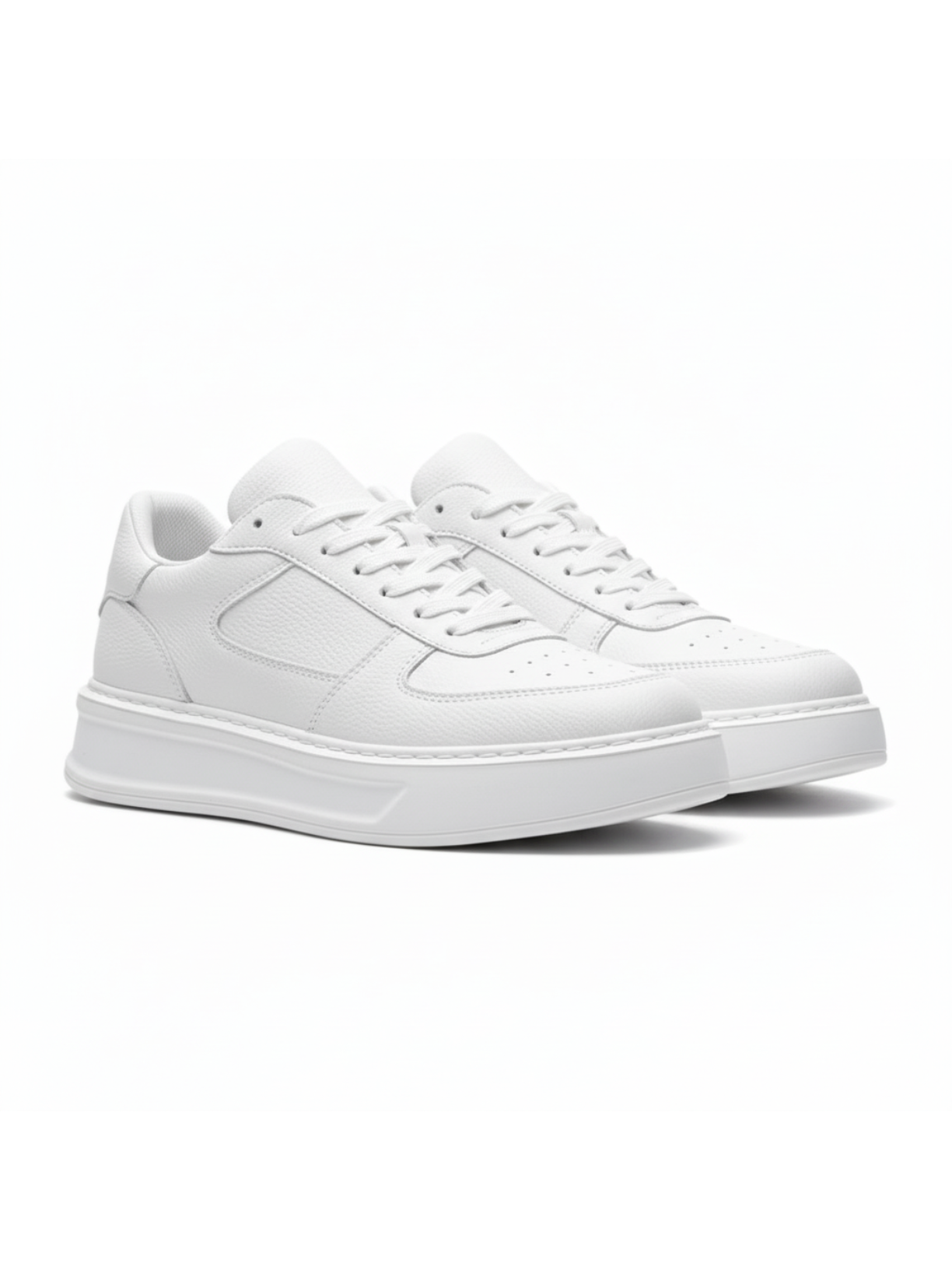 White sneakers on a white background