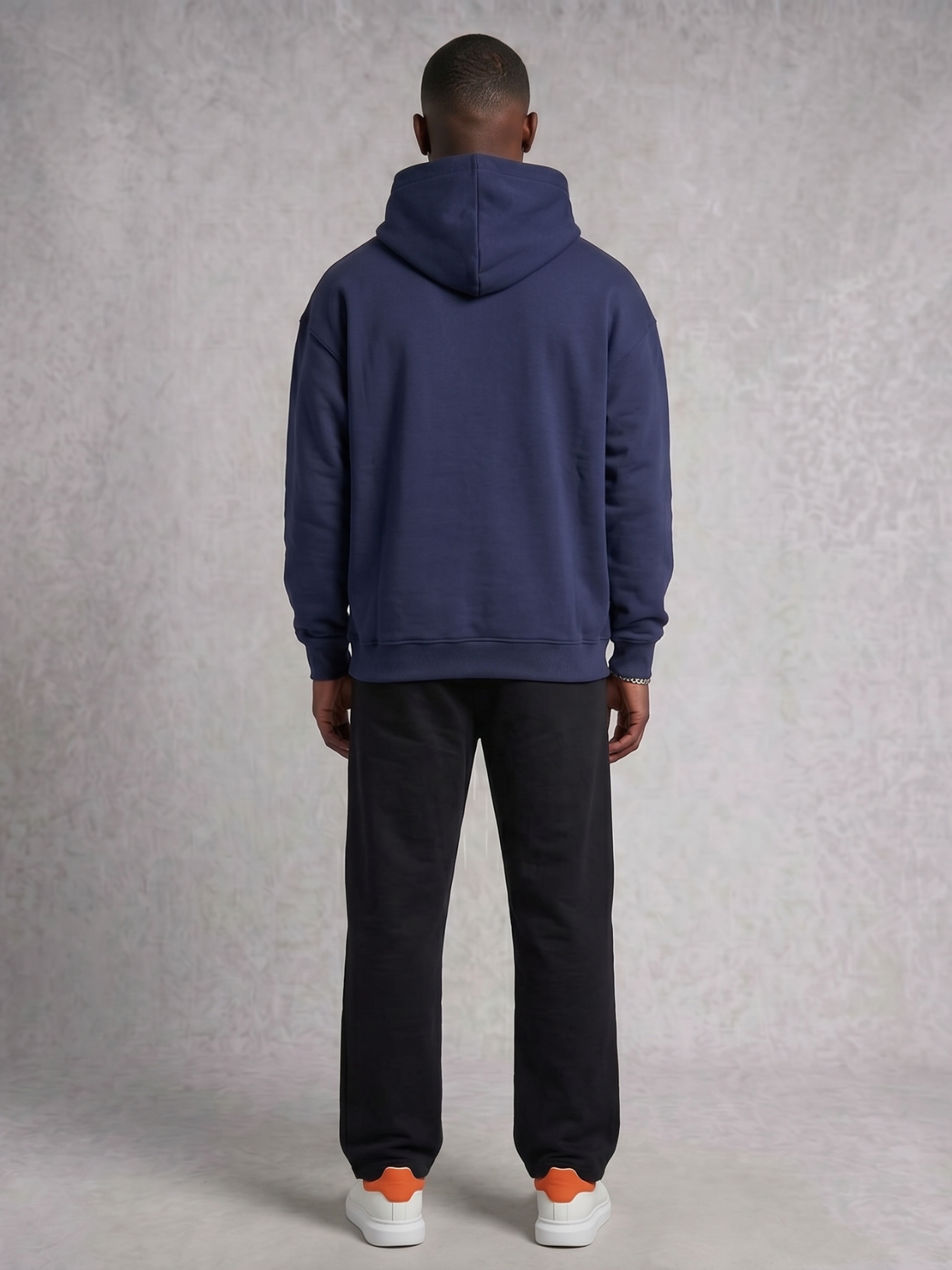 Club Collegiate oversized heavyweight hoodie in navy by Apollo Moda, view 5