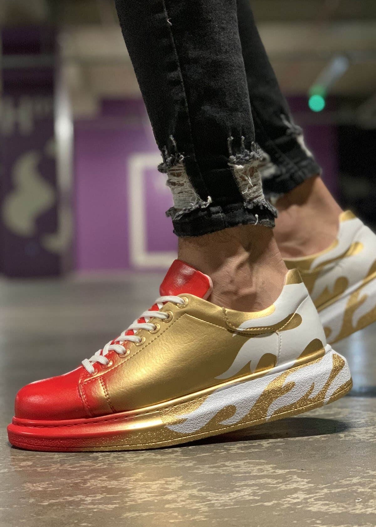 Hand-Painted Customized Sneakers for Women by Apollo Moda | Kinetic Vibe Vivid Motion