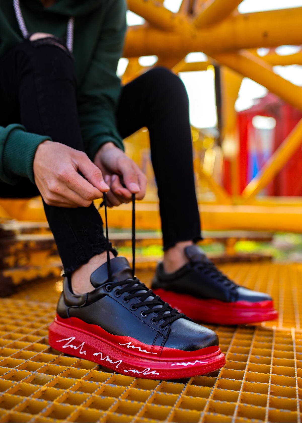 Hand-Painted Customized Sneakers for Men by Apollo Moda | Ember Fade