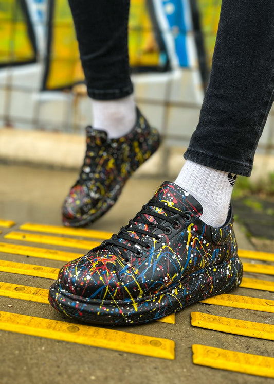 Hand-Painted Customized Sneakers for Men by Apollo Moda | Stardust Horizon