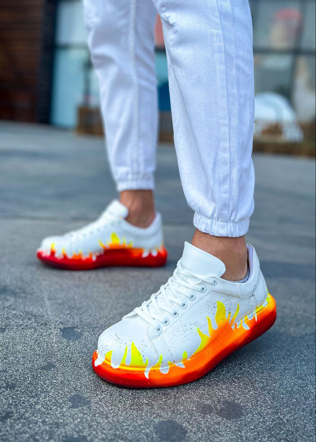 Hand-Painted Customized Sneakers for Women by Apollo Moda | Kinetic VibeI Fusion Pulse