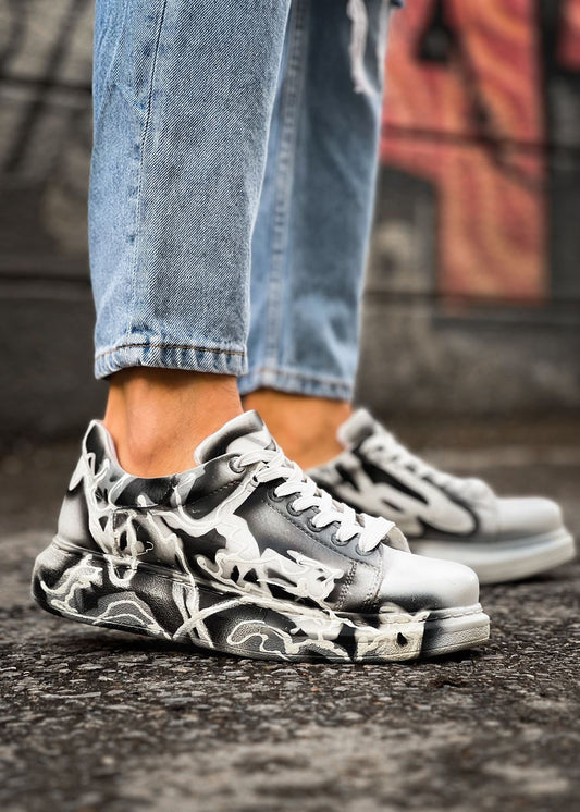 Hand-Painted Customized Sneakers for Men by Apollo Moda | Genova Chaos