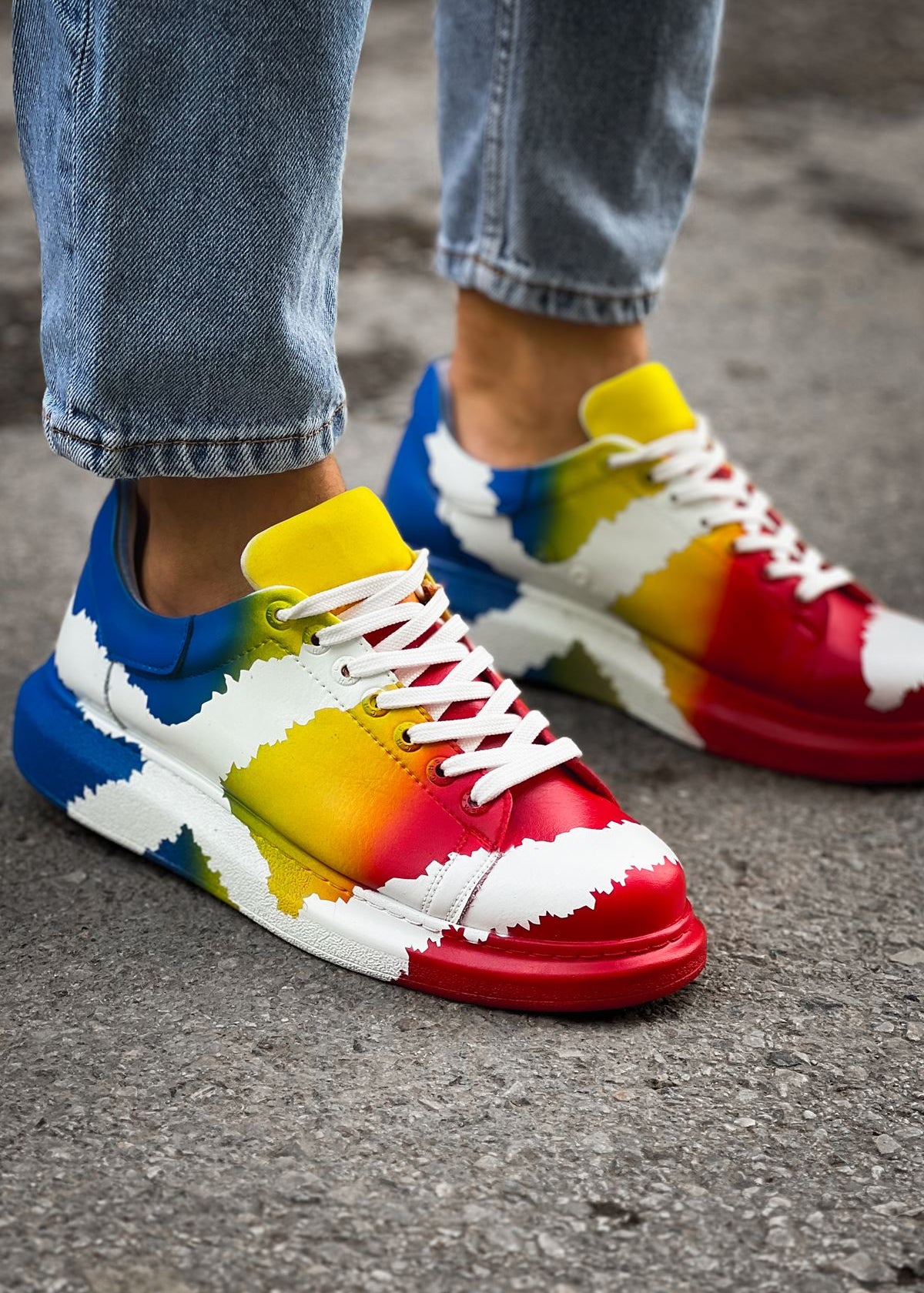 Hand-Painted Customized Sneakers for Women by Apollo Moda | Lisbon Multicolor