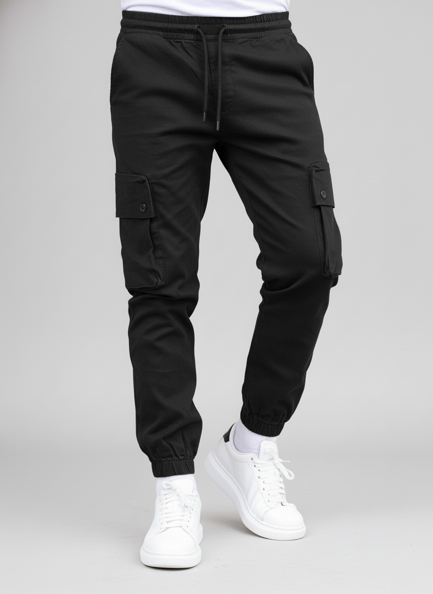 Pantalones cargo para hombre con bolsillos inclinados 