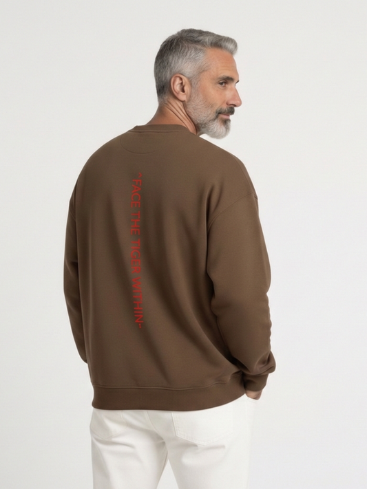 Sweat-shirt oversize « Affronte le tigre qui est en toi »