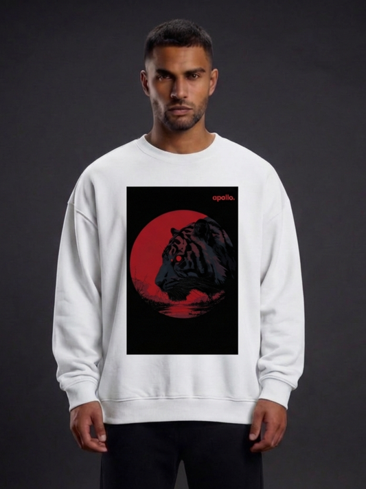 Sweat-shirt oversize « Affronte le tigre qui est en toi »