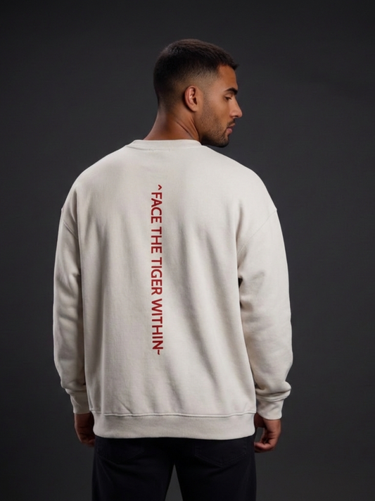 Sweat-shirt oversize « Affronte le tigre qui est en toi »