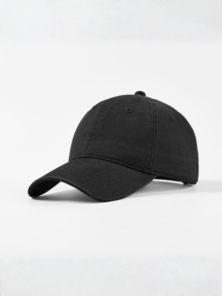 Gorra de sarga de algodón negro medianoche
