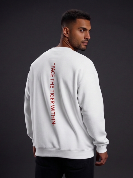 Sweat-shirt oversize « Affronte le tigre qui est en toi »