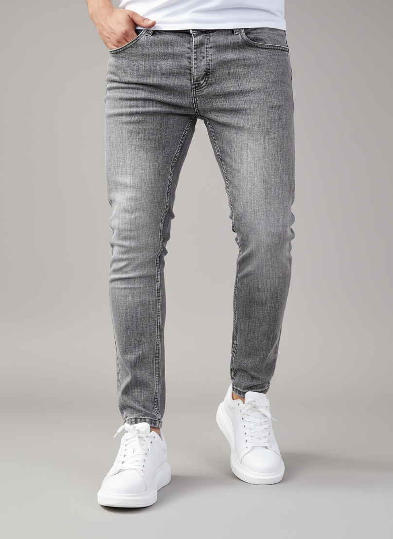 Men's Washed Pocket Slim Fit Jeans