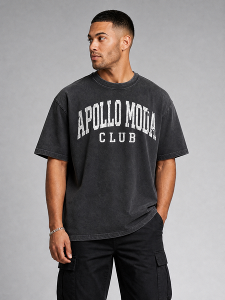 Camiseta extragrande Club con degradado lavado
