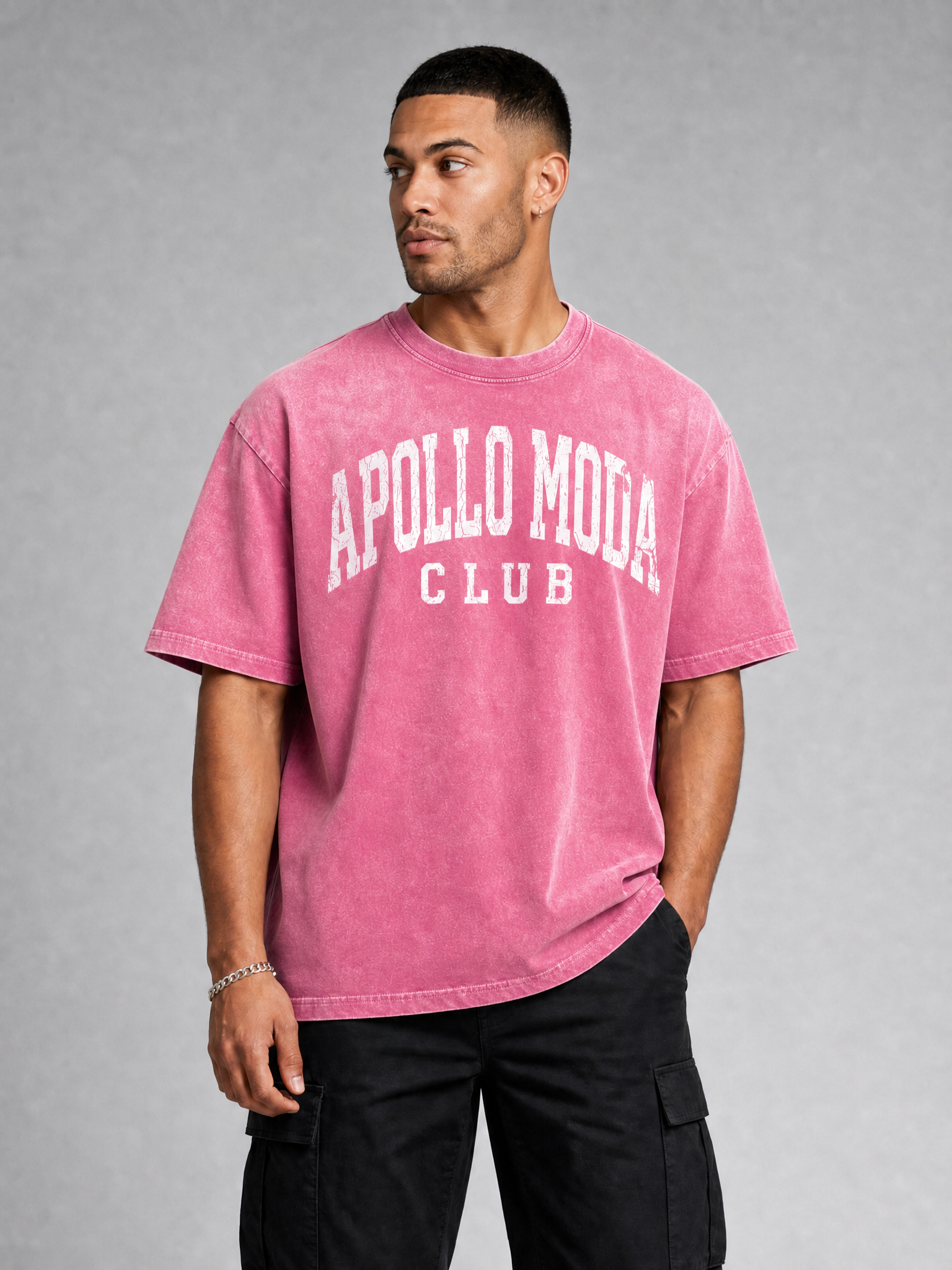 T-shirt oversize Club dégradé lavé