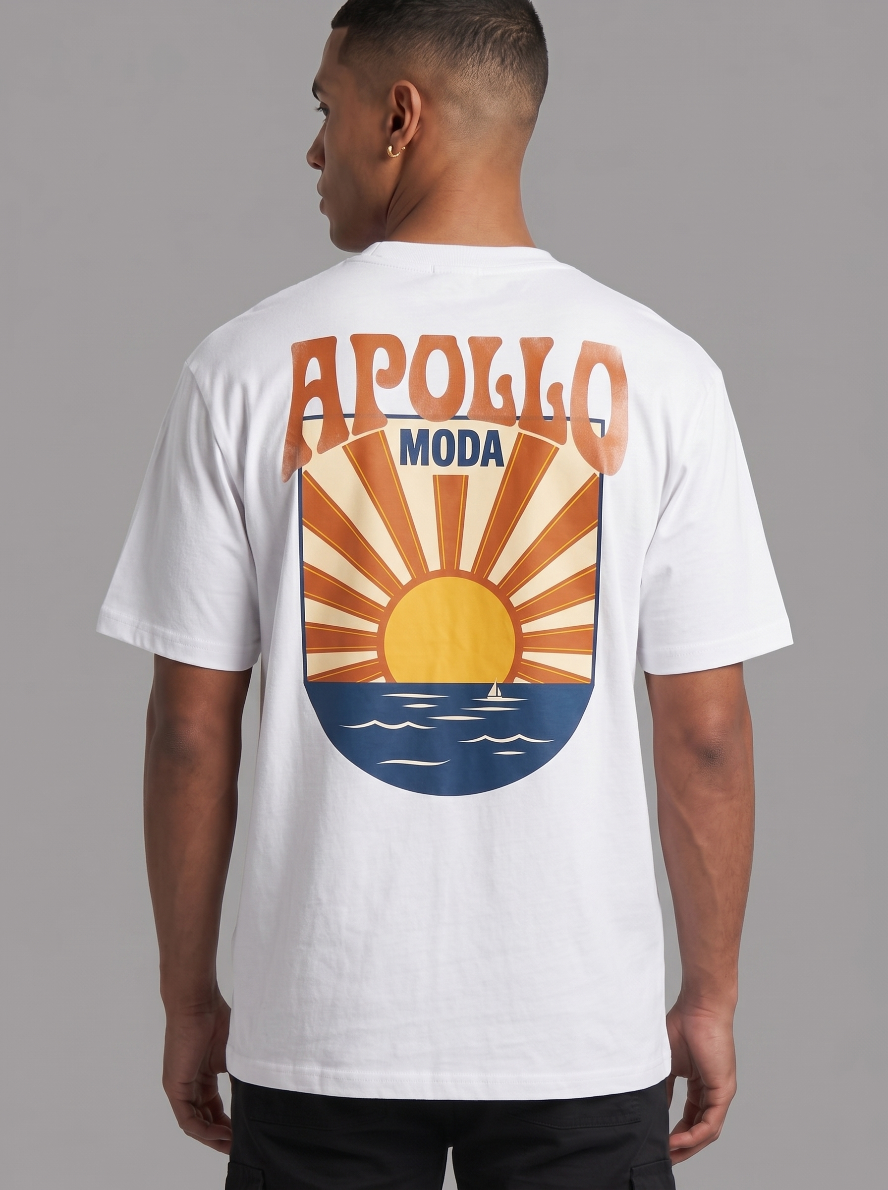 T-shirt graphique oversize Horizon en tissu épais