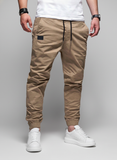 Men Drawstring Waist Carrot Pants