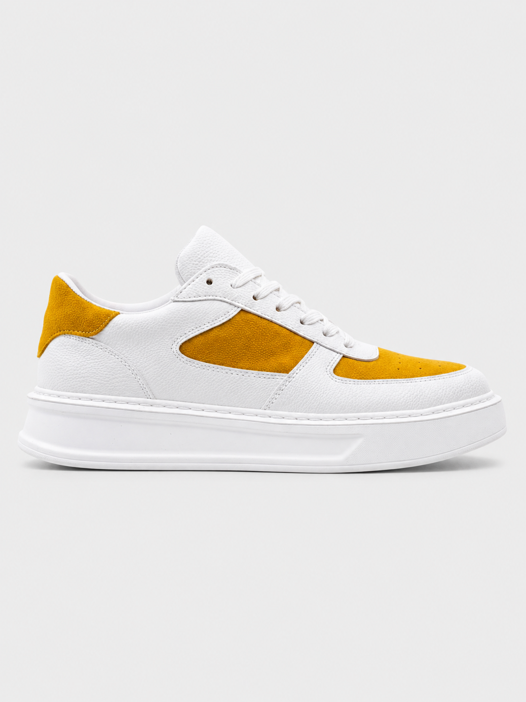 Apollo Moda Men's Artemis Helio white and yellow lightweight sneaker, main product photo