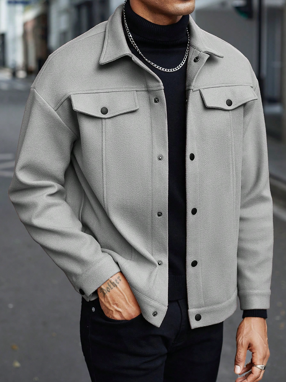 Veste tricotée à manches longues et coupe slim pour homme 