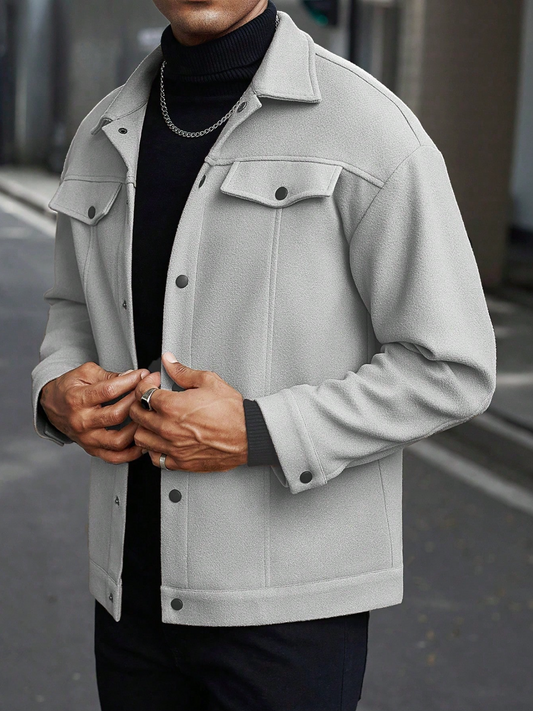 Men's Long Sleeve Loose Casual Overcoat