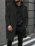 Men’s Double-Breasted Long Coat