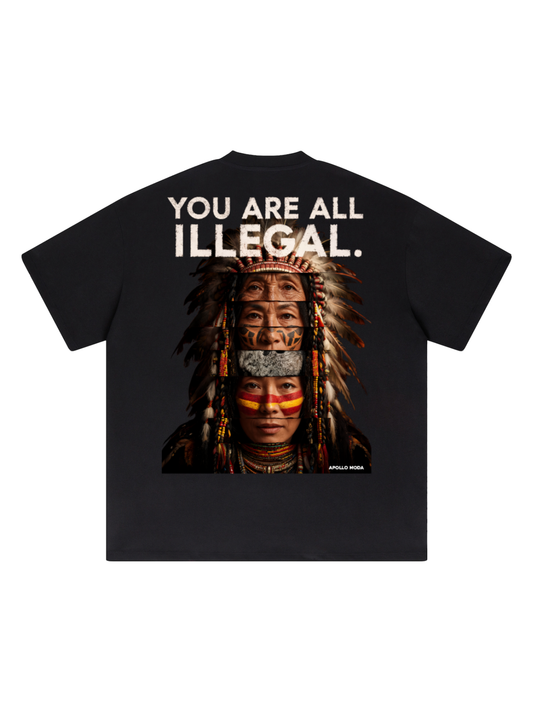 Camiseta gráfica pesada You Are All Illegal extragrande