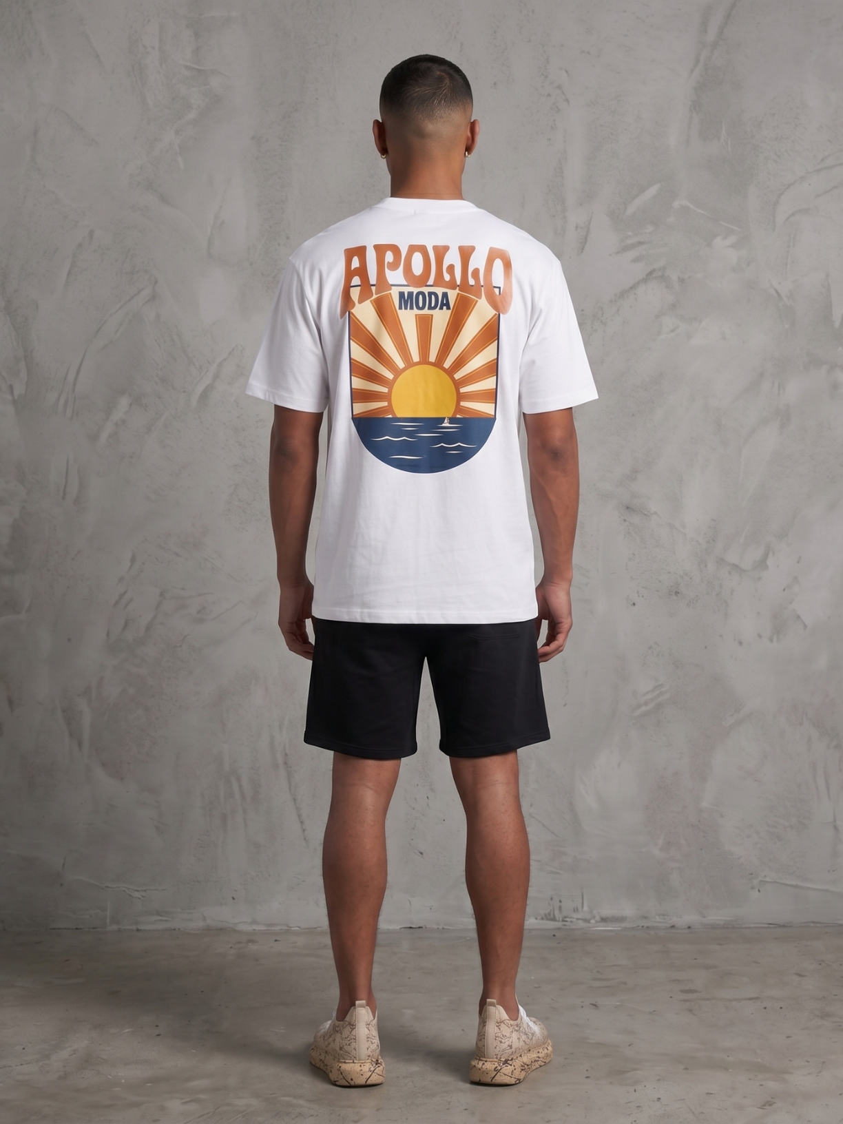 T-shirt graphique oversize Horizon en tissu épais