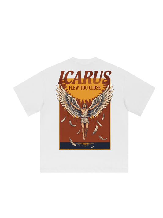 Camiseta gráfica oversize Ícaro Voló Demasiado Cerca