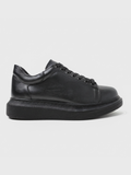 Pluto Onyx Black low-top casual sneaker in black by Apollo Moda