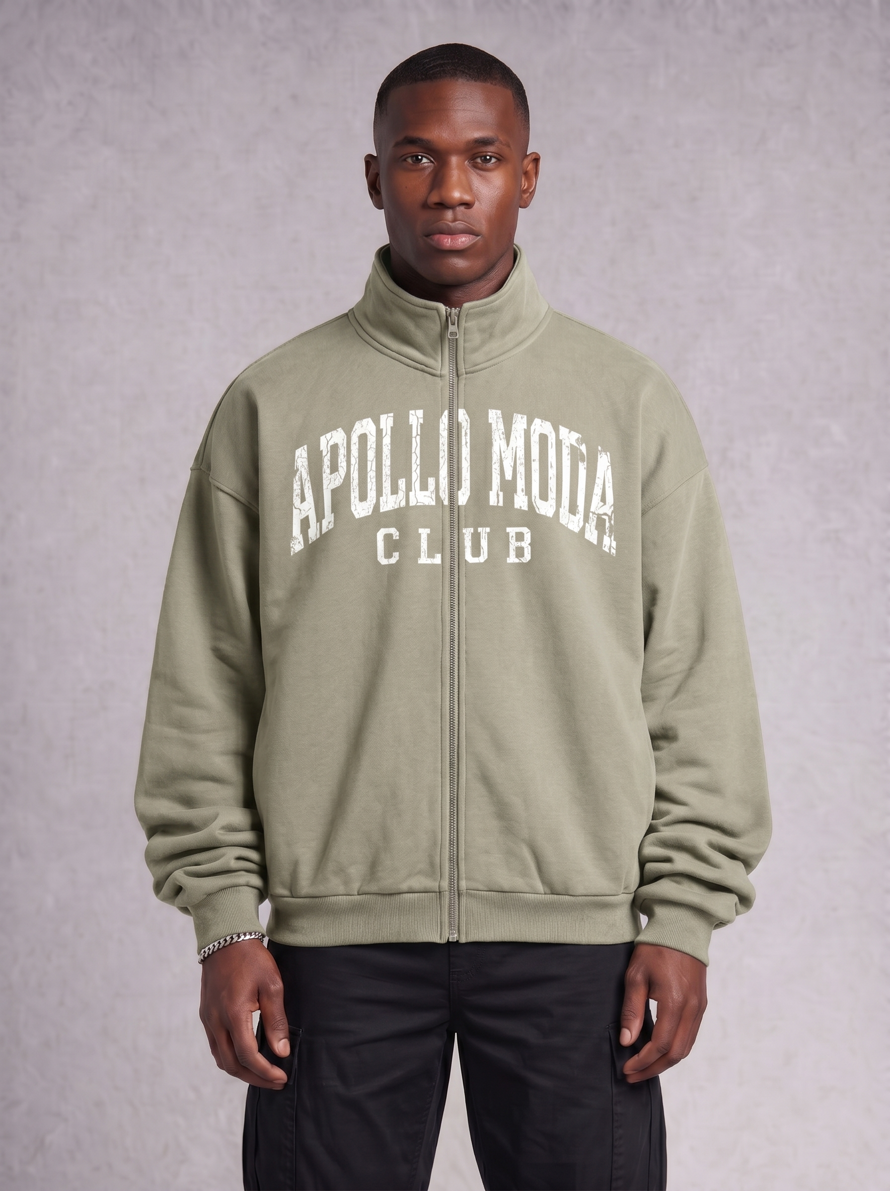 Sweat zippé intégral oversize Club Collegiate