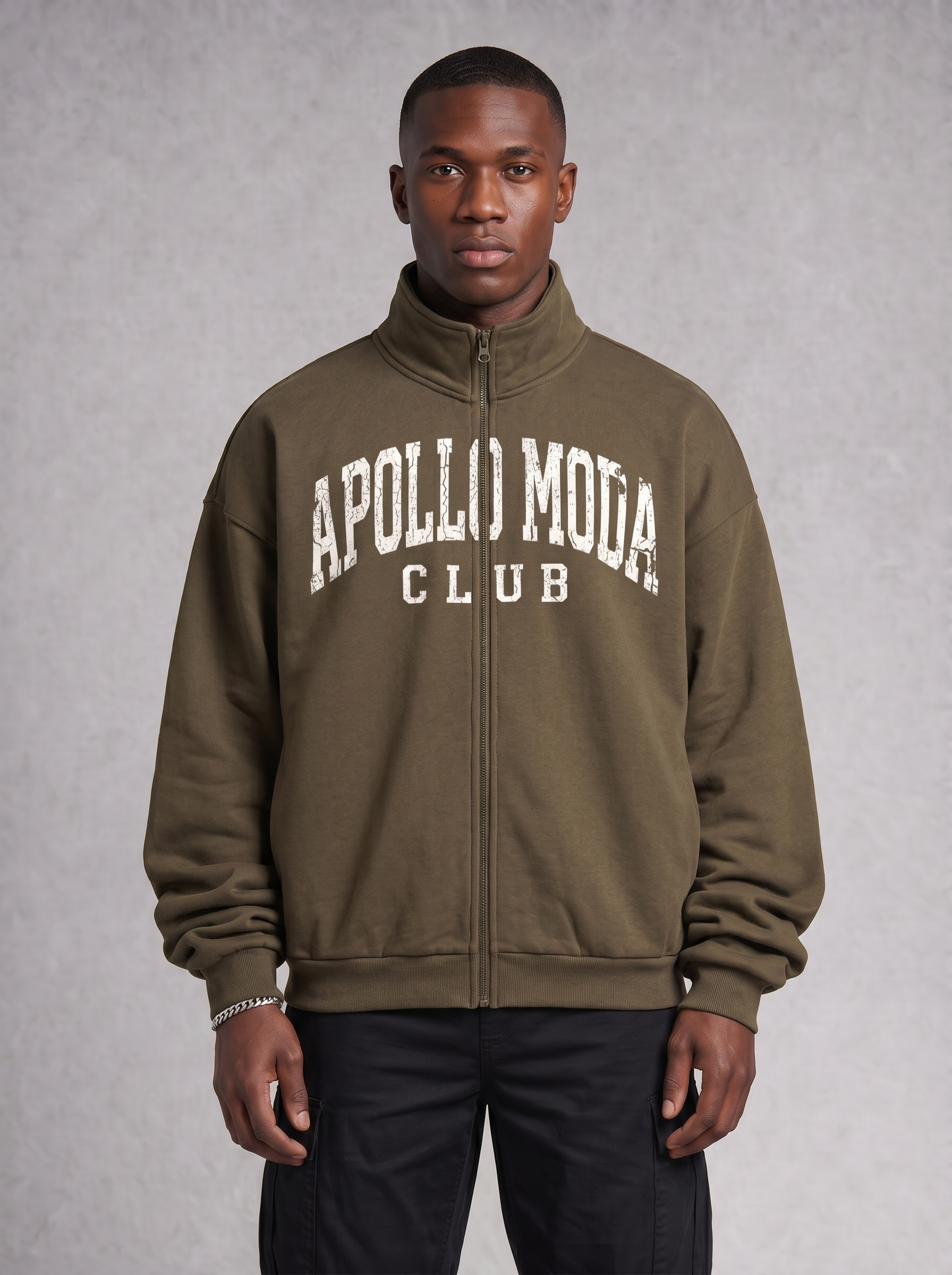 Sweat zippé intégral oversize Club Collegiate