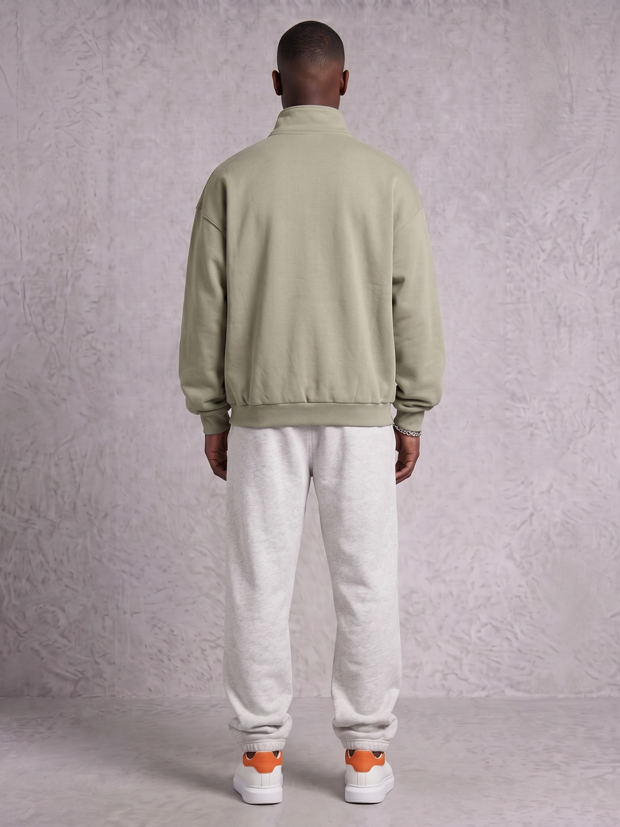 Club Collegiate oversized full-zip sweatshirt in beige by Apollo Moda, view 5
