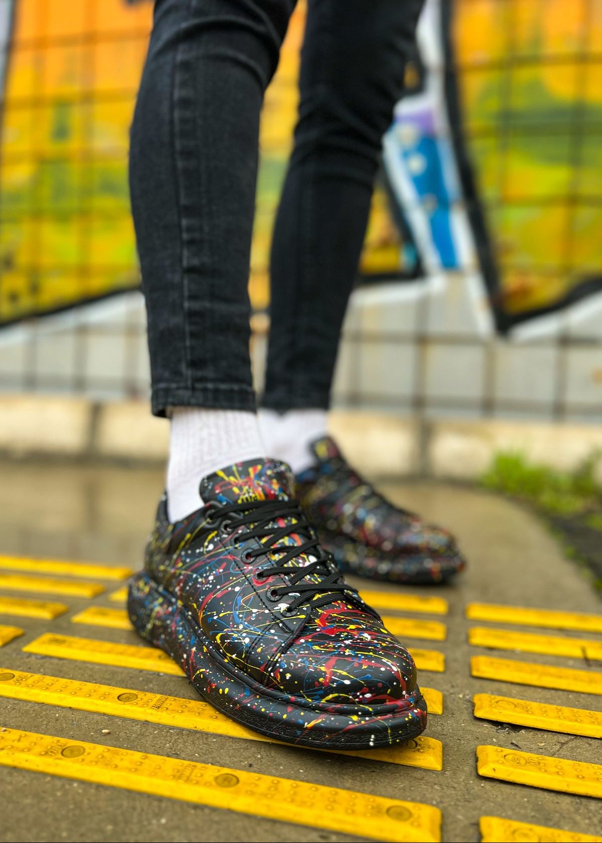 Stardust Edge hand-painted custom sneaker by Apollo Moda, view 3