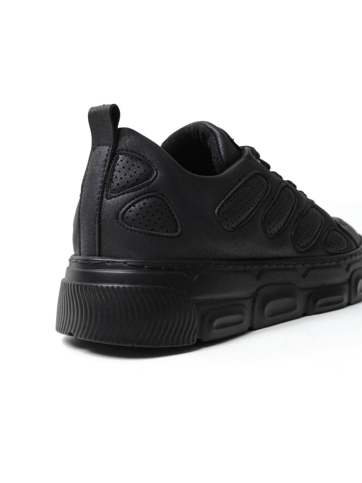 Tulum Midnight Edition low-top casual sneaker in black by Apollo Moda, view 4